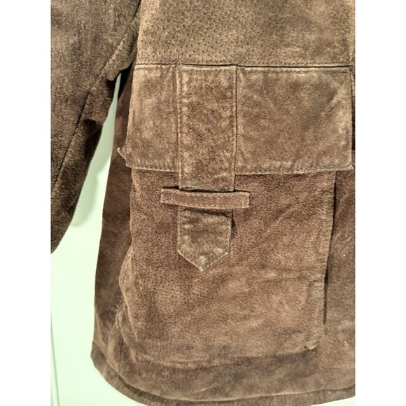 Phat Farm Men's Leather Heavy Shearling Jacket/Coat Men's XL Fur Lining Pockets - Picture 4 of 15